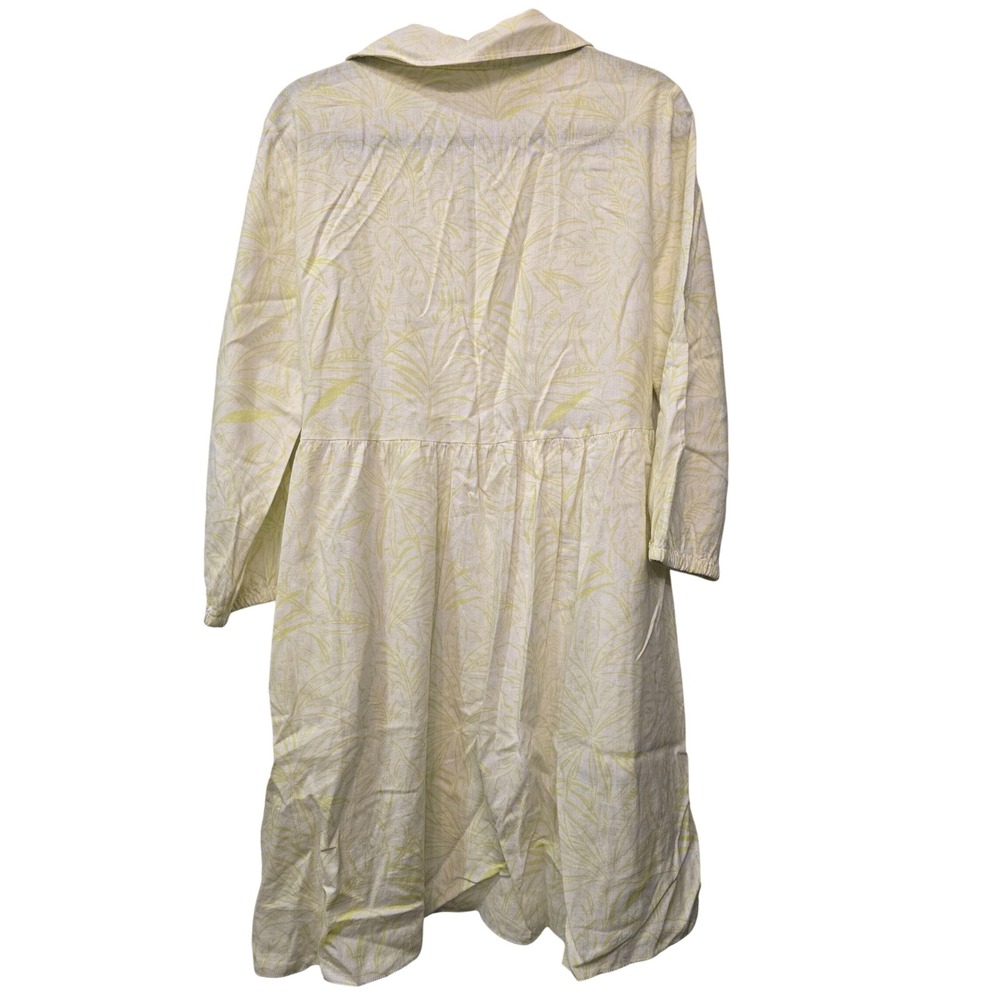 C&C California Tropical Leaf Shirt Dress Sz L Coastal Resort Quiet Luxury Preppy - Picture 7 of 9